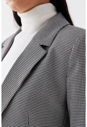 Sacou cu model houndstooth