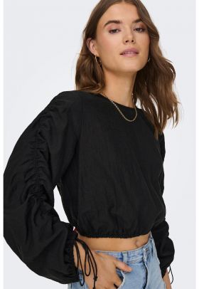 Bluza crop cu maneci bufante Tiana