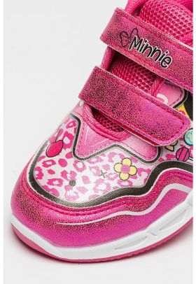 Pantofi sport cu imprimeu Minnie Mouse si velcro