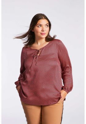 Bluza cu imprimeu si aspect satinat