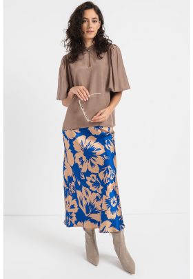 Bluza cu aspect de satin si decupaje Tanne