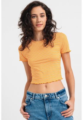 Tricou crop cu dungi Madi