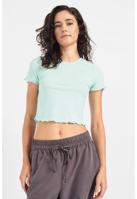 Tricou crop cu dungi Madi