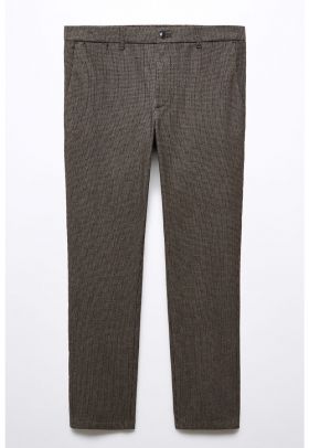 Pantaloni slim fit cu model houndstooth Brest