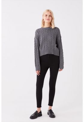 Blugi skinny cu talie inalta