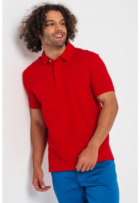 Tricou polo regular fit cu logo discret