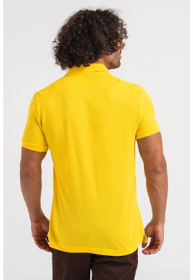 Tricou polo slim fit din material pique