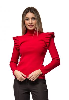 Bluza cu volane si nasturi decorativi Lethia