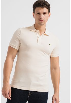 Tricou polo slim fit cu model pique