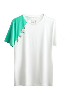 Tricou unisex de bumbac cu detaliu cu imprimeu grafic