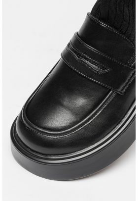 Ghete de piele cu garnitura textila