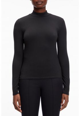 Bluza din amestec de modal cu guler scurt