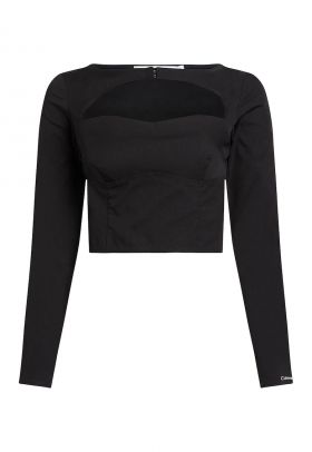 Bluza crop cu decupaj
