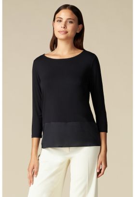 Bluza cu decolteu rotund si maneci 3/4