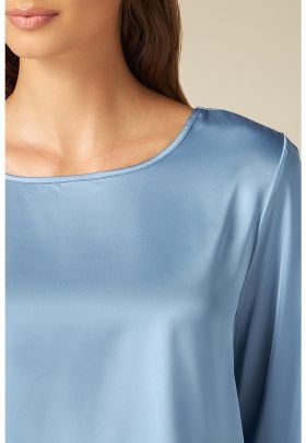 Bluza de satin cu decolteu rotund