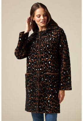 Haina de blana sintetica cu animal print