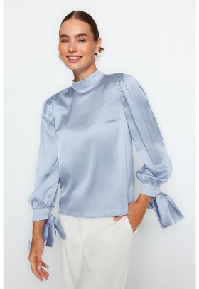 Bluza din satin cu funde