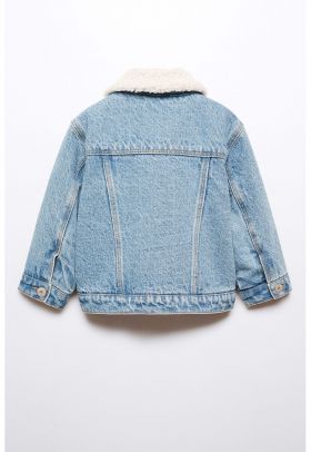 Jacheta de denim cu captuseala de blana shearling sintetica Elliot