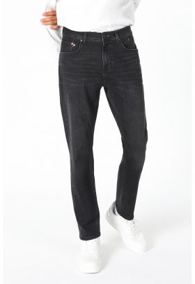 Blugi regular fit cu talie medie