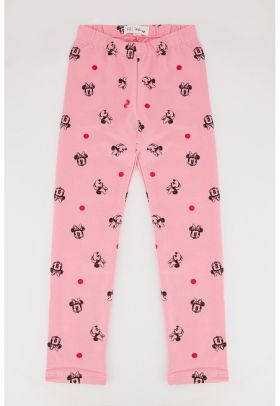 Pantaloni din amestec de bumbac organic cu model Minnie Mouse