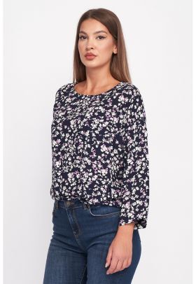 Bluza cu model si decolteu rotund