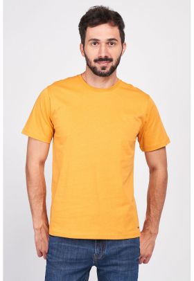 Tricou din bumbac cu decolteu la baza gatului