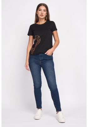 Blugi skinny cu talie inalta