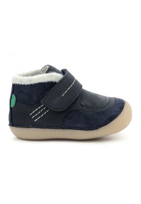 Ghete din piele intoarsa cu inchidere velcro