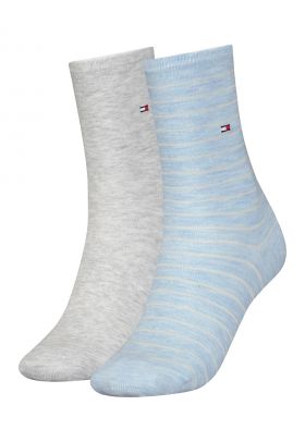 Set de sosete cu model uni si dungi - 2 perechi