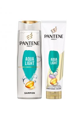 Pachet: Sampon Pro-V Aqua Light pentru par gras - 400 ml + Balsam de par Pantene Pro-V Aqua Light - 160 ml