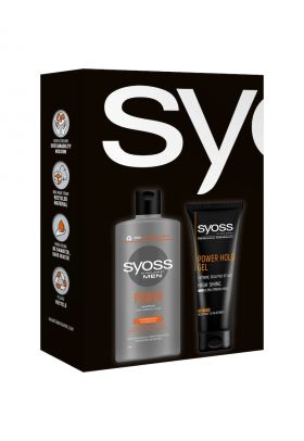 Set Men pentru barbati: Sampon Syoss Men Power - 400 ml + Gel de par Syoss Power Hold - 200 ml