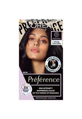 Vopsea de par permanenta cu amoniac Preference Vivid Colours 2.013 Deep Black - 204 ml