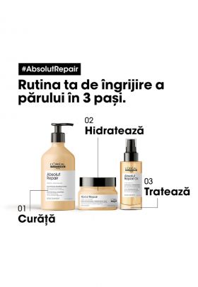 Sampon profesional - L’Oreal Professionnel Serie Expert Absolut Repair - pentru par uscat si deteriorat - cu tarate de quinoa aurie si proteine de grau