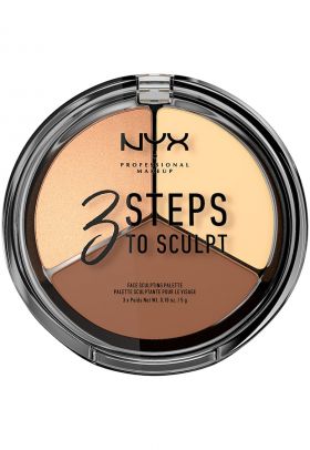 Paleta Iluminare si conturare NYX PM 3 Steps to Sculpt - 15 g