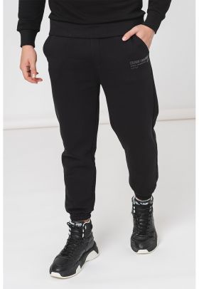 Pantaloni de trening din amestec de bumbac cu buzunare laterale