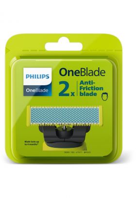 Rezerva OneBlade QP225/50 - pentru piele-ultra sensibila - otel inoxidabil - umed si uscat - kit 2 lame -compatibil cu OneBlade si OneBladePro - Verde