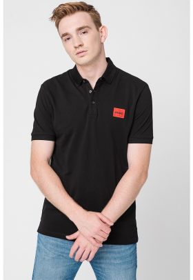 Tricou polo slim fit cu aplicatie logo Dereso