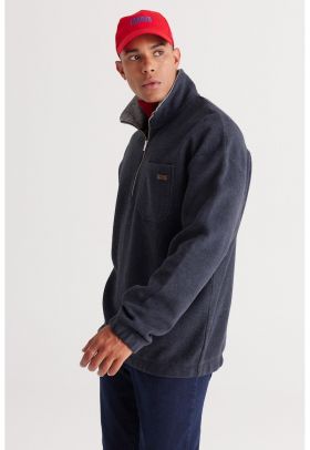 Bluza de trening cu fermoar scurt si maneci cazute