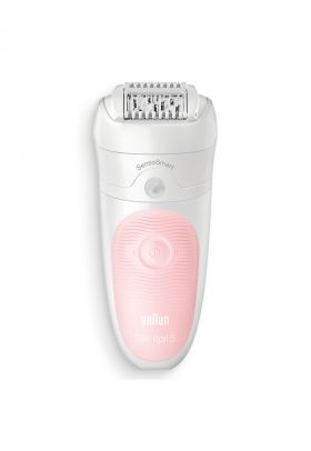 Epilator Silk-épil 5 5-516 SensoSmart - Wet & Dry - 28 pensete - 2 viteze - Roz/Alb