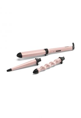 Ondulator de par Multistyler Curl&Wave - Invelis Ceramic - 3 accesorii - Roz