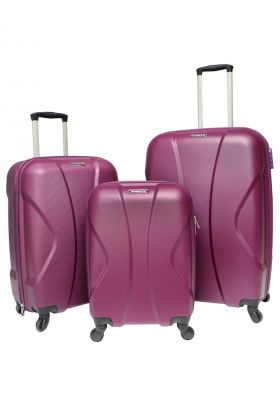 Set 3 trolere BIGGER - ABS - marime S+M+L - culoare light burgundy