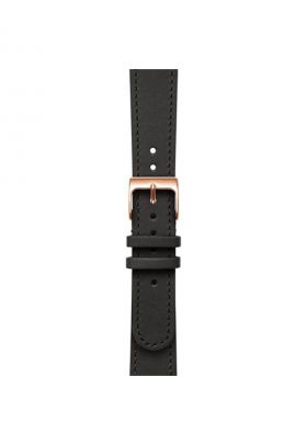 Bratara 18 mm - Piele - Piele cu cusaturi - catarama Pink gold - Negru