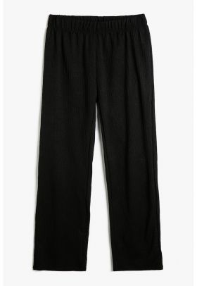 Pantaloni drepti cu talie elastica