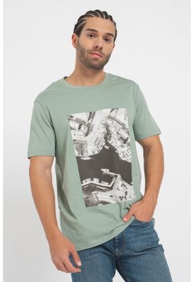 Tricou din bumbac cu imprimeu foto