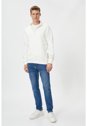 Bluza de trening cu fenta cu fermoar
