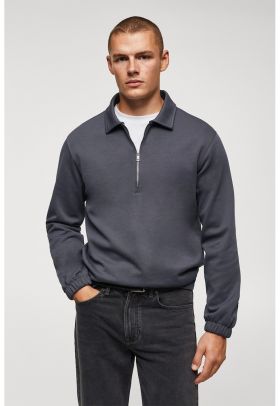 Bluza de trening polo cu fenta cu fermoar Alludiap
