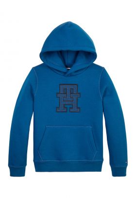 Hanorac din amestec de bumbac organic cu imprimeu logo