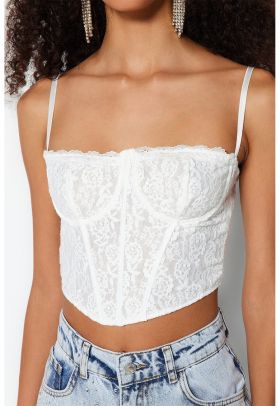 Top-corset de dantela