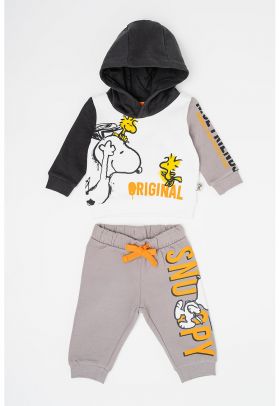 Hanorac si pantaloni de trening cu imprimeu Snoopy