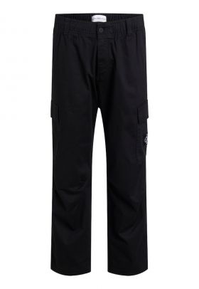 Pantaloni cargo cu croiala dreapta si talie elastica